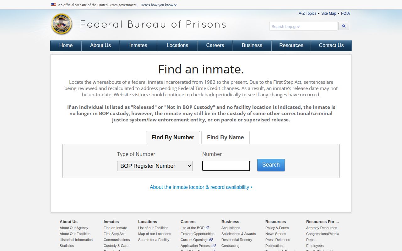 BOP federal released inmate locator for Erath County custody chains